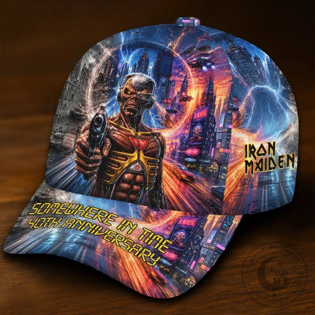 Iron Maiden Somewhere in Time 40th Anniversary Eddie The Trooper Cap Hat