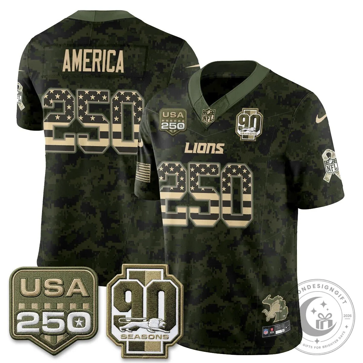 Detroit Lions Jahmyr Gibbs Salute to Service Vapor Football Jersey 69 Detroit Lions Jahmyr Gibbs Salute to Service Vapor Football Jersey