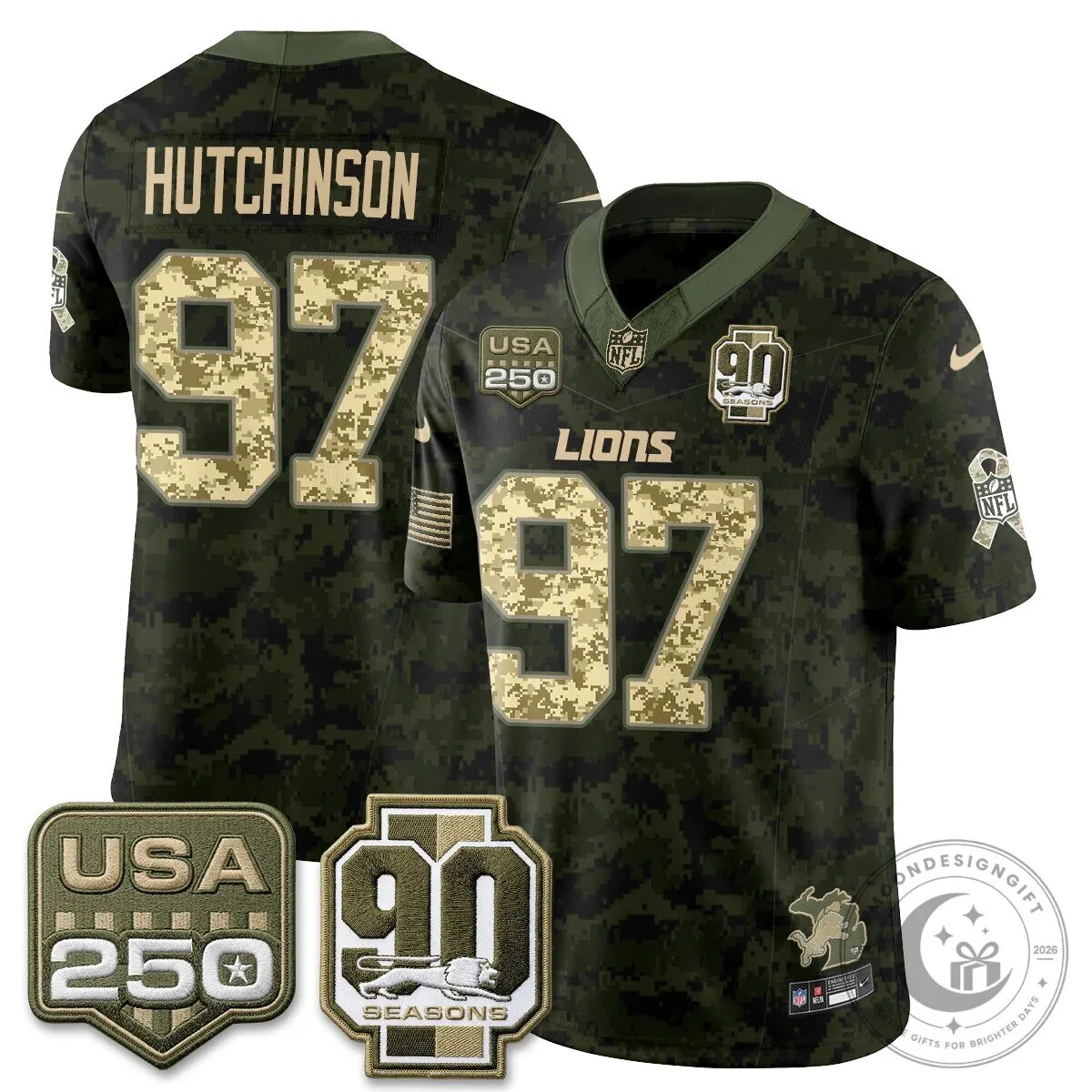Detroit Lions Jahmyr Gibbs Salute to Service Vapor Football Jersey 72 Detroit Lions Jahmyr Gibbs Salute to Service Vapor Football Jersey