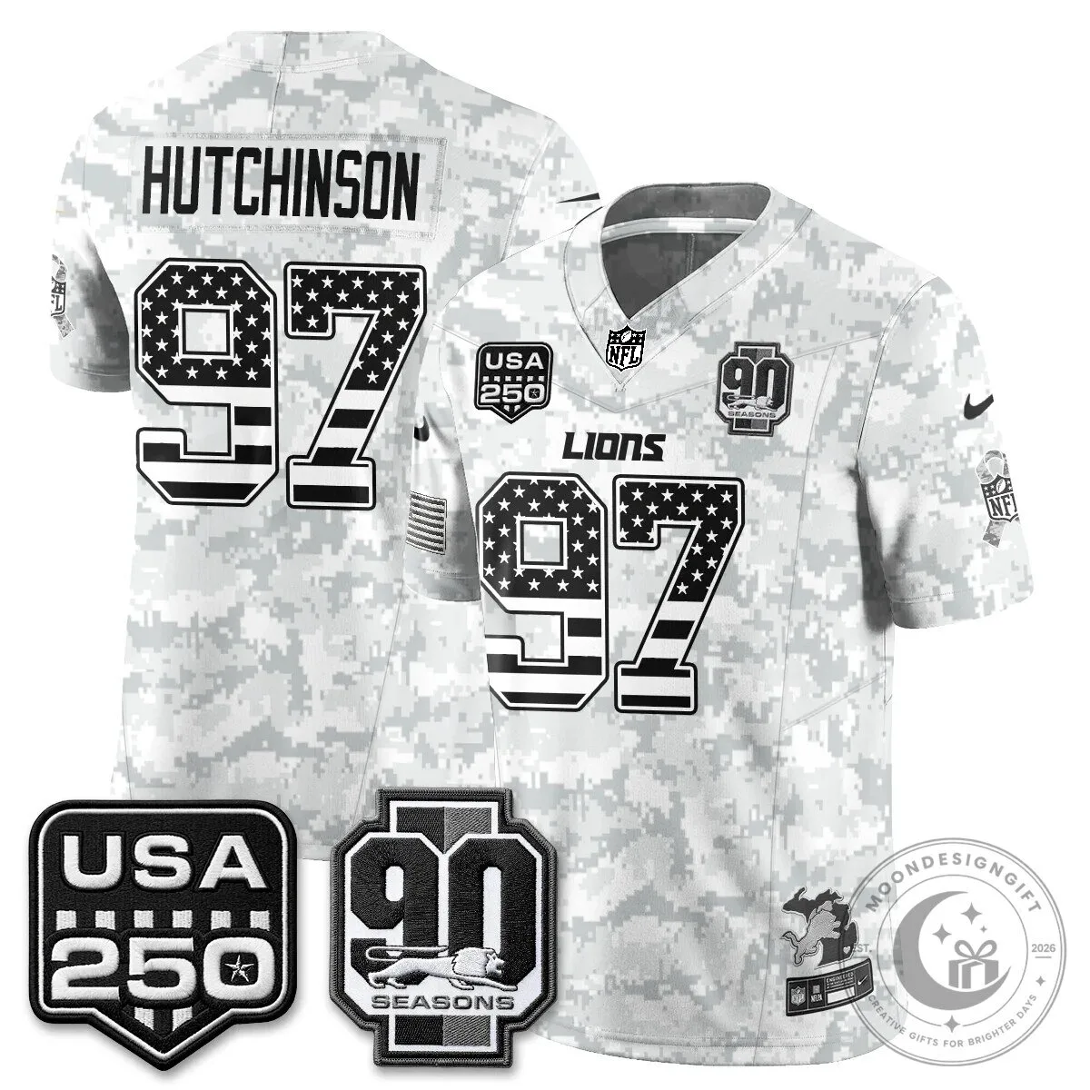 Detroit Lions Jahmyr Gibbs Salute to Service Vapor Football Jersey 83 Detroit Lions Jahmyr Gibbs Salute to Service Vapor Football Jersey