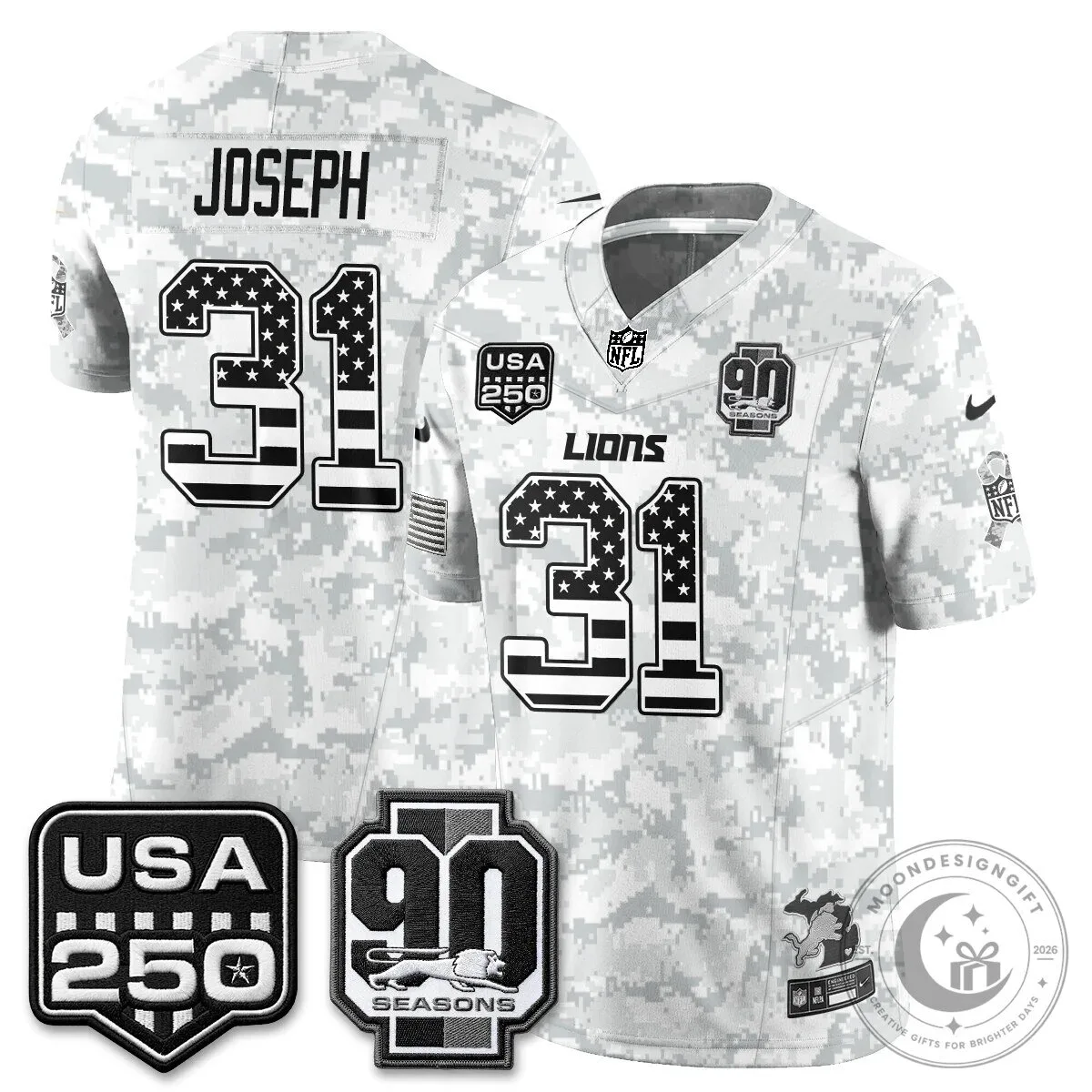Detroit Lions Jahmyr Gibbs Salute to Service Vapor Football Jersey 89 Detroit Lions Jahmyr Gibbs Salute to Service Vapor Football Jersey