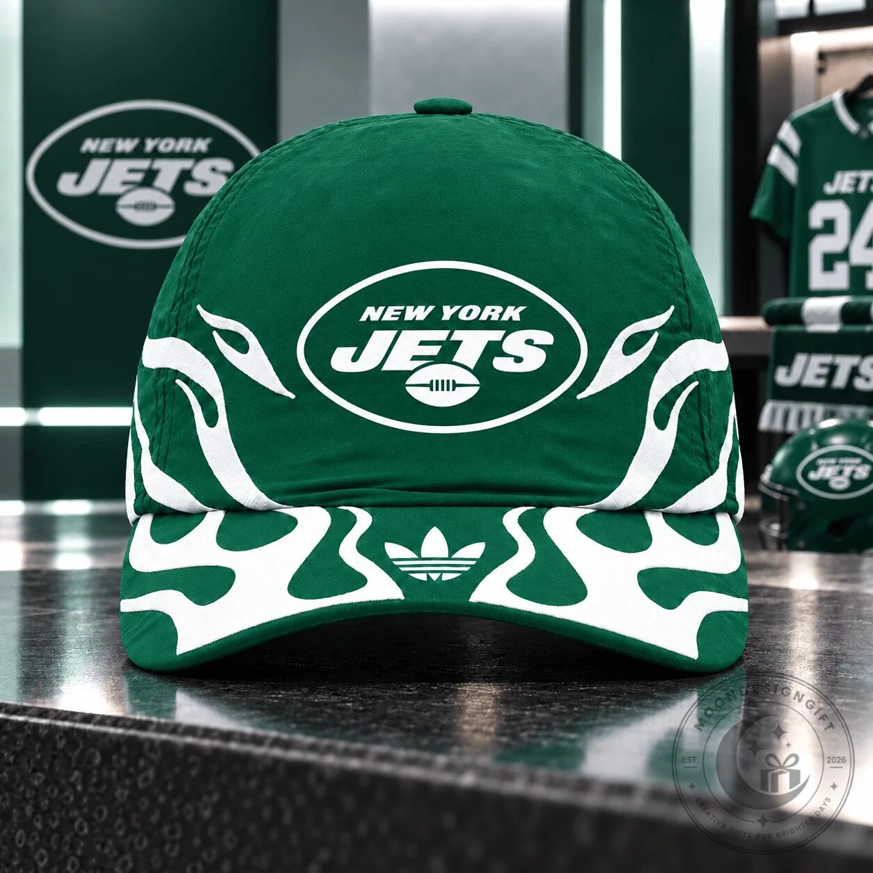 New York Jets NFL Football Flame Edition Adjustable Baseball Cap Hat