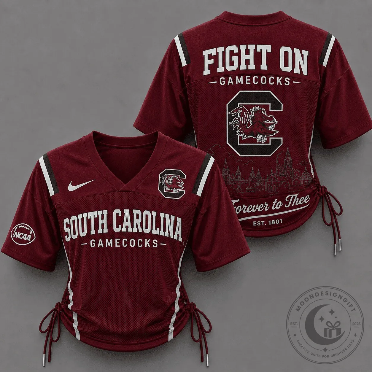 South Carolina Gamecocks Women's Maroon Fight On Lace-Up Football Jersey