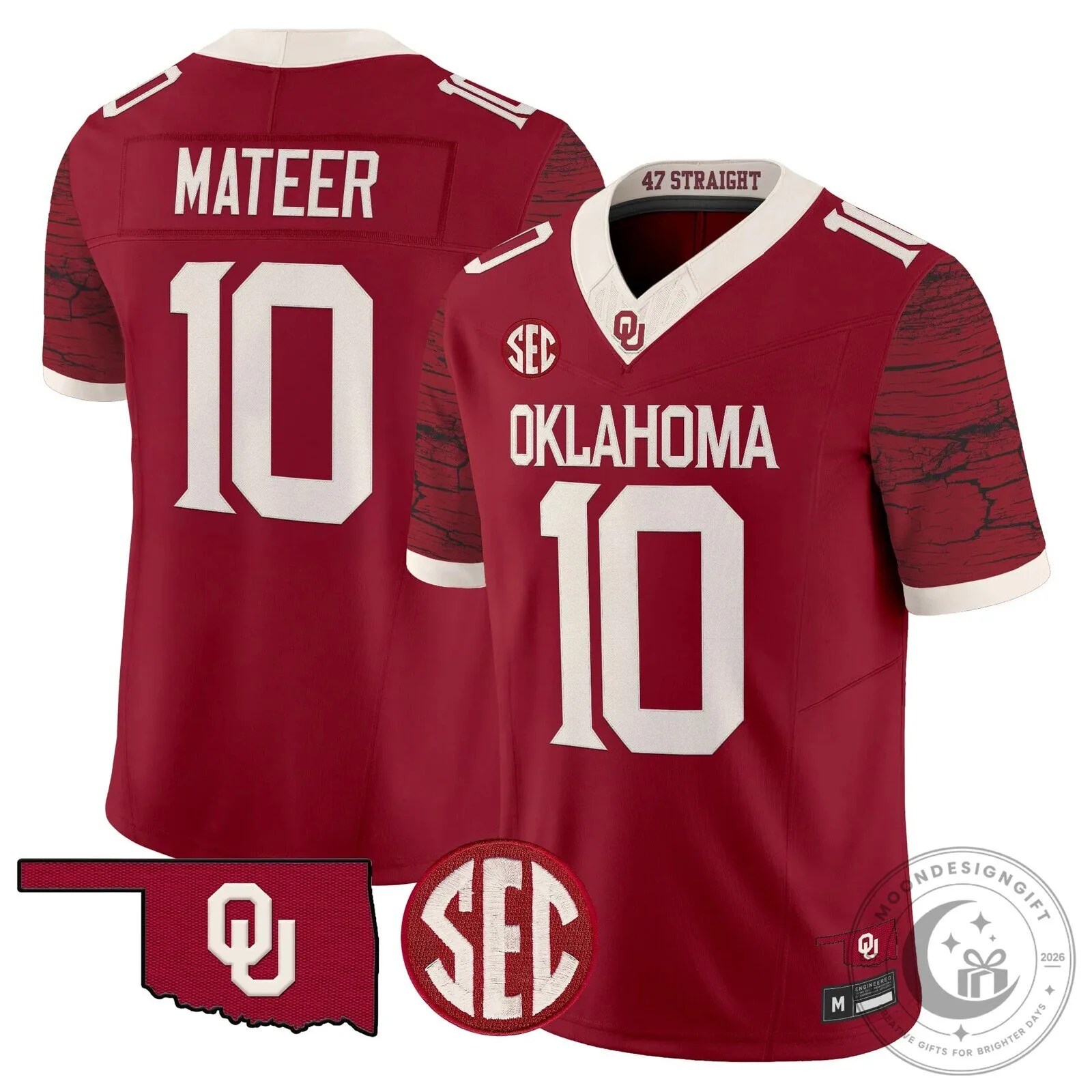 Oklahoma Sooners Crimson Football Jersey with McDonald Number 25 27 Oklahoma Sooners Crimson Football Jersey with McDonald Number 25