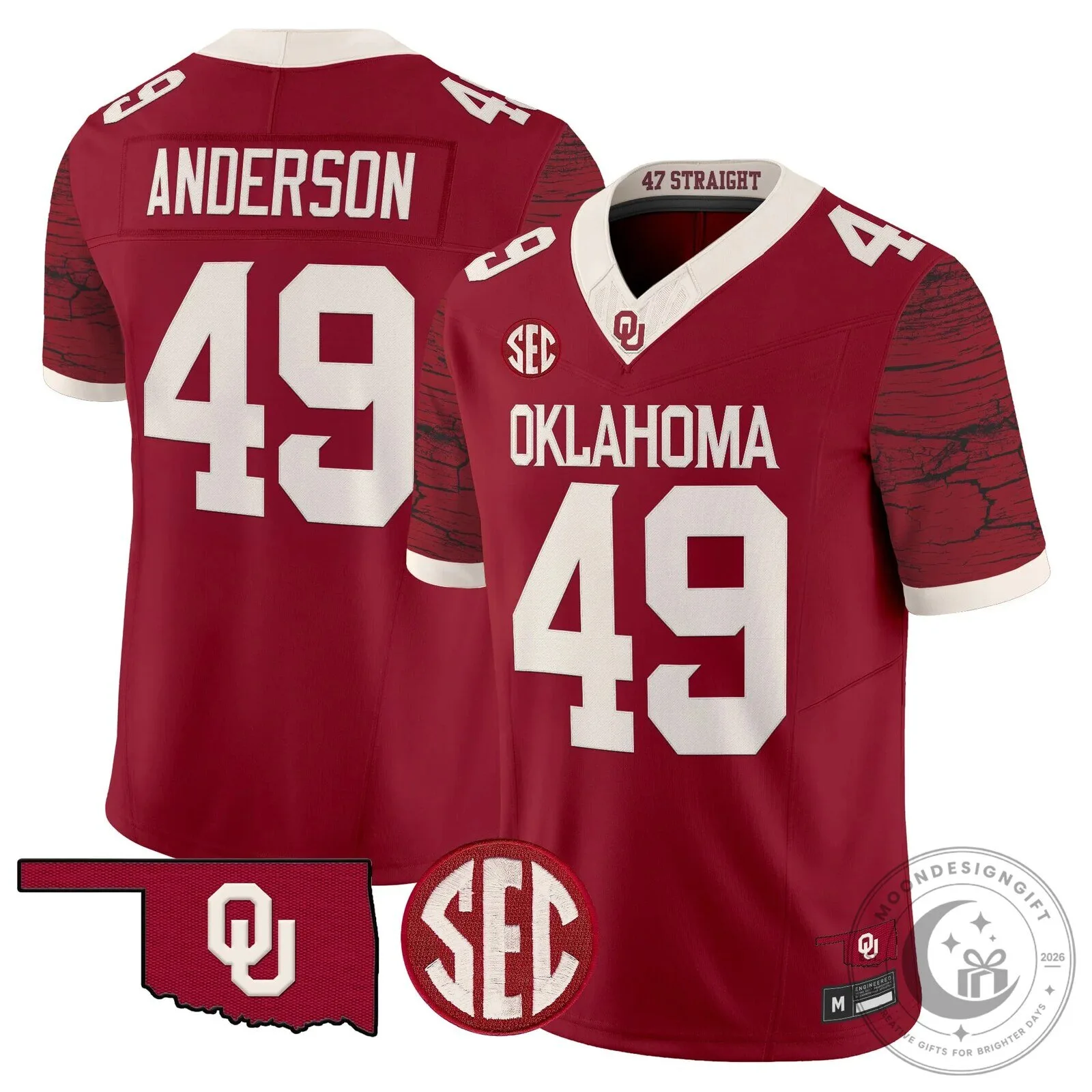 Oklahoma Sooners Crimson Football Jersey with McDonald Number 25 32 Oklahoma Sooners Crimson Football Jersey with McDonald Number 25