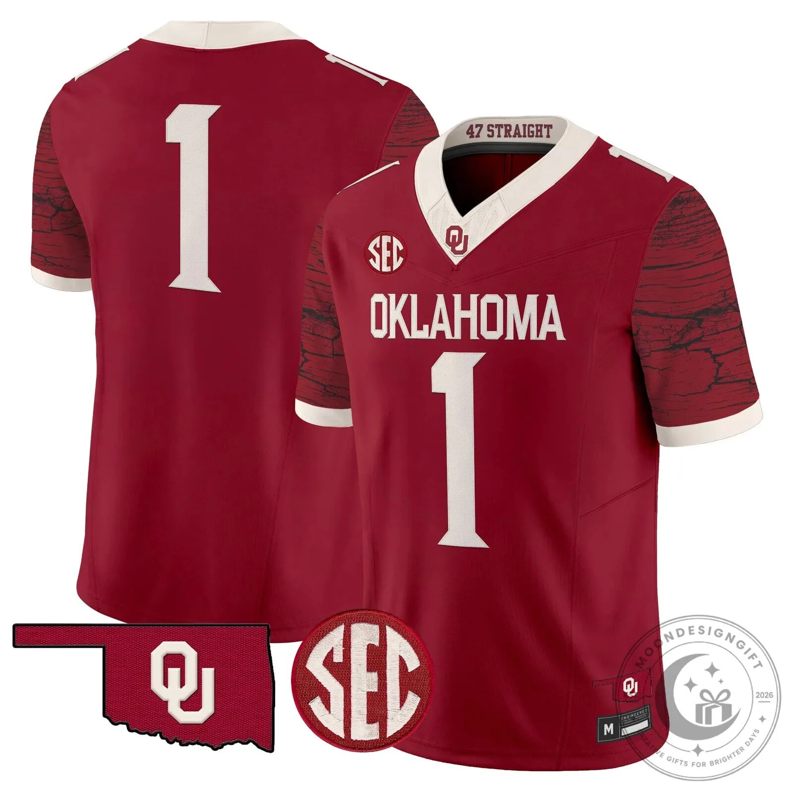 Oklahoma Sooners Crimson Football Jersey with McDonald Number 25 36 Oklahoma Sooners Crimson Football Jersey with McDonald Number 25