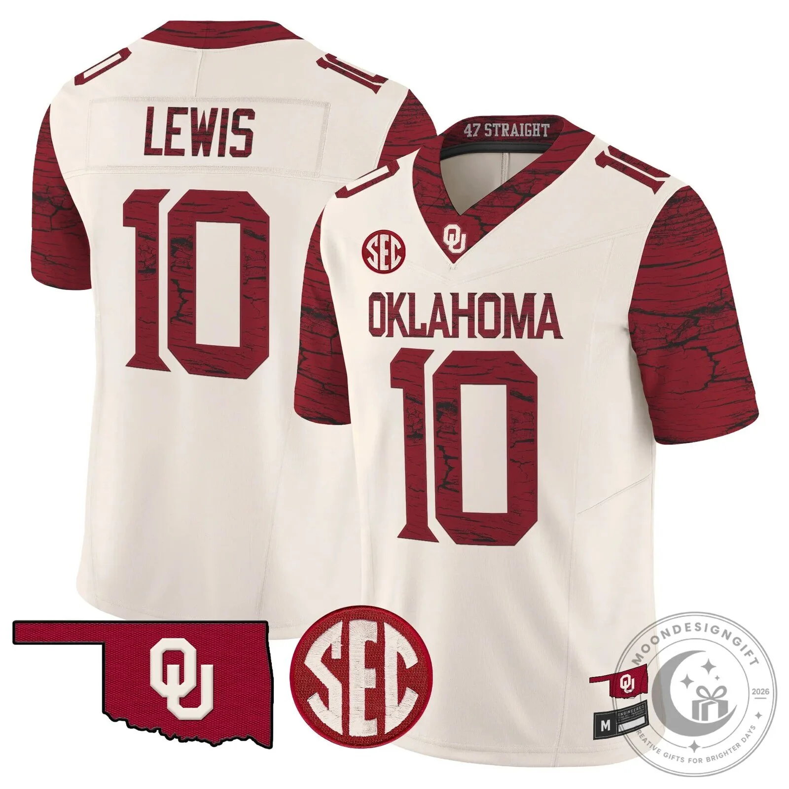 Oklahoma Sooners Crimson Football Jersey with McDonald Number 25 44 Oklahoma Sooners Crimson Football Jersey with McDonald Number 25