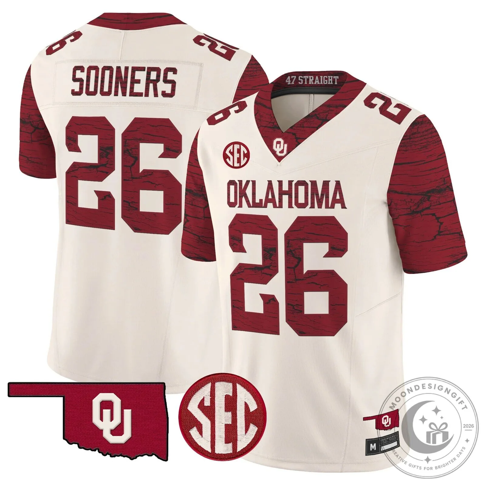 Oklahoma Sooners Crimson Football Jersey with McDonald Number 25 46 Oklahoma Sooners Crimson Football Jersey with McDonald Number 25