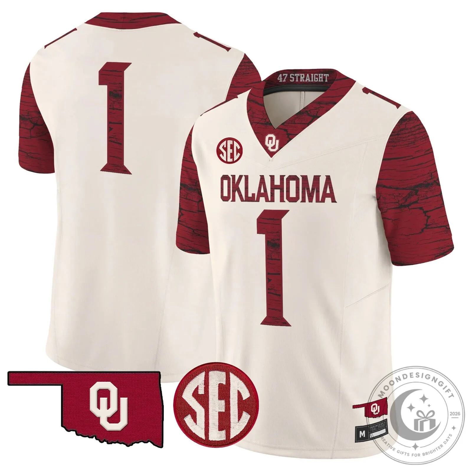 Oklahoma Sooners Crimson Football Jersey with McDonald Number 25 47 Oklahoma Sooners Crimson Football Jersey with McDonald Number 25