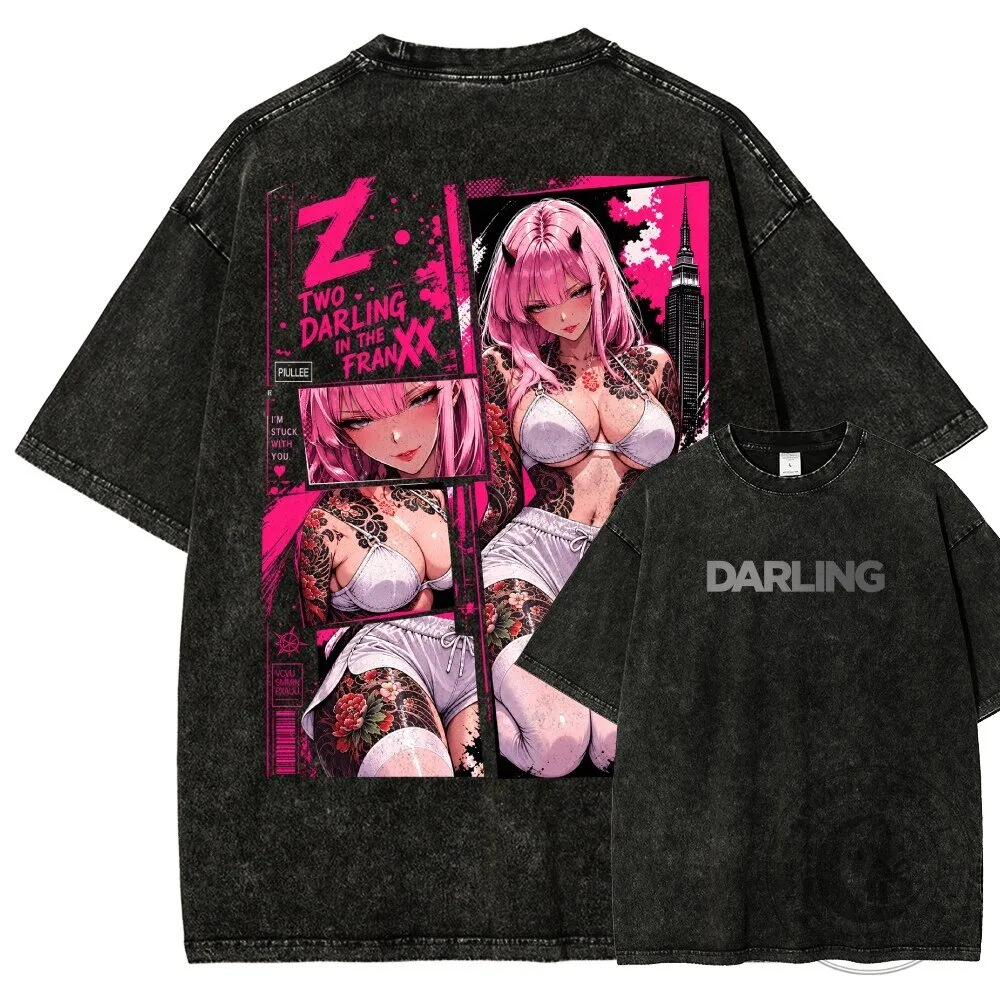 Darling in the Franxx Zero Two Anime Washed T-Shirt
