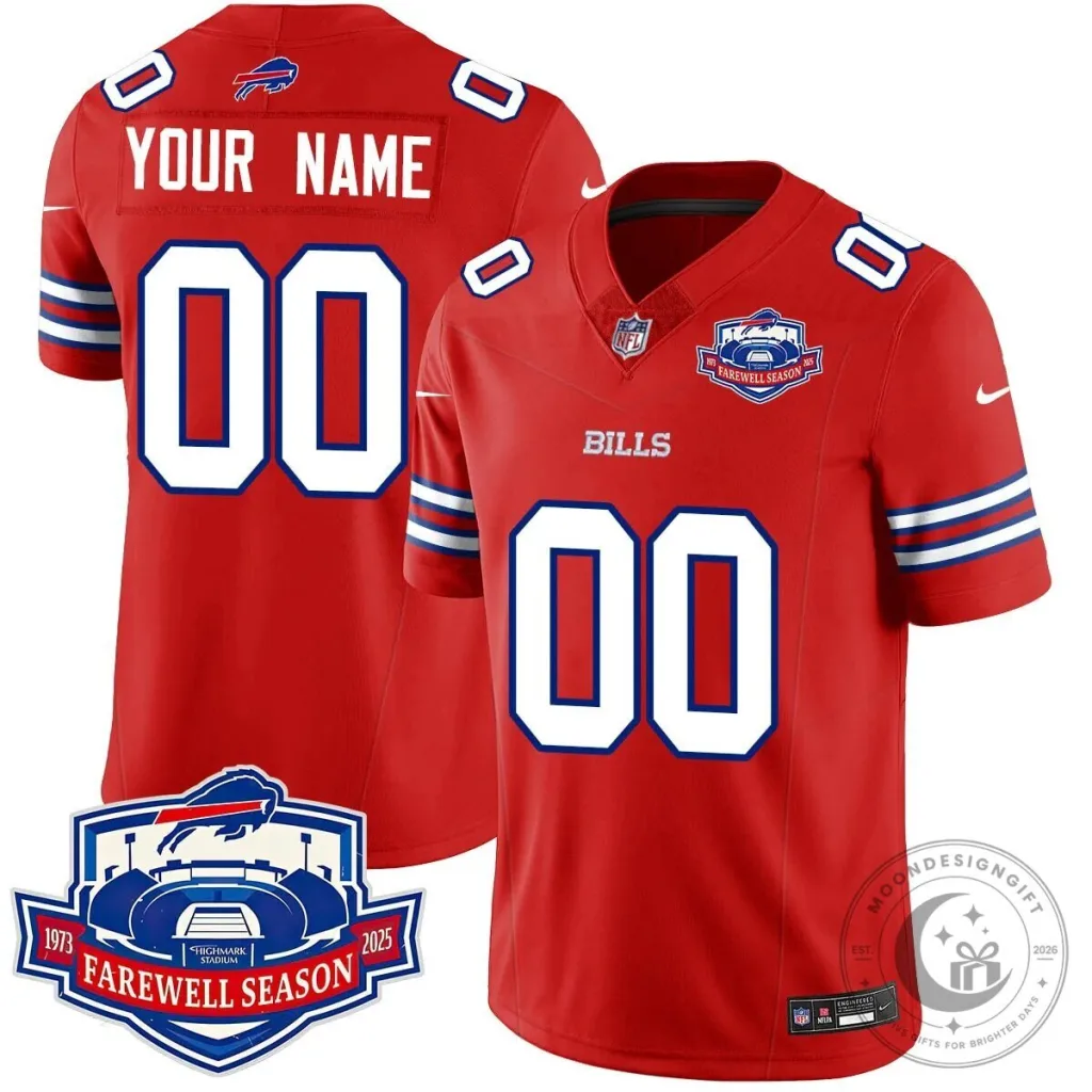 Highmark Stadium Farewell Season Buffalo Bills Custom Football Jersey Highmark Stadium Farewell Season Buffalo Bills Custom Football Jersey