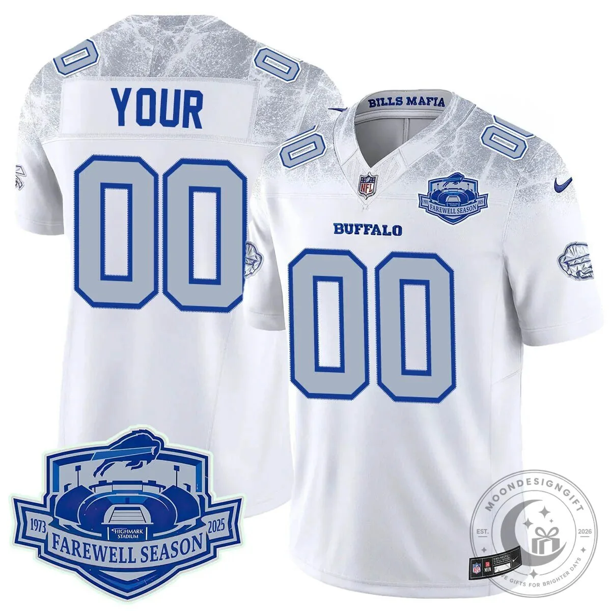 Highmark Stadium Farewell Season Buffalo Bills Custom Football Jersey 10 Highmark Stadium Farewell Season Buffalo Bills Custom Football Jersey