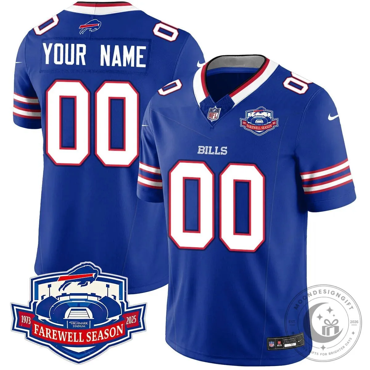 Highmark Stadium Farewell Season Buffalo Bills Custom Football Jersey 11 Highmark Stadium Farewell Season Buffalo Bills Custom Football Jersey