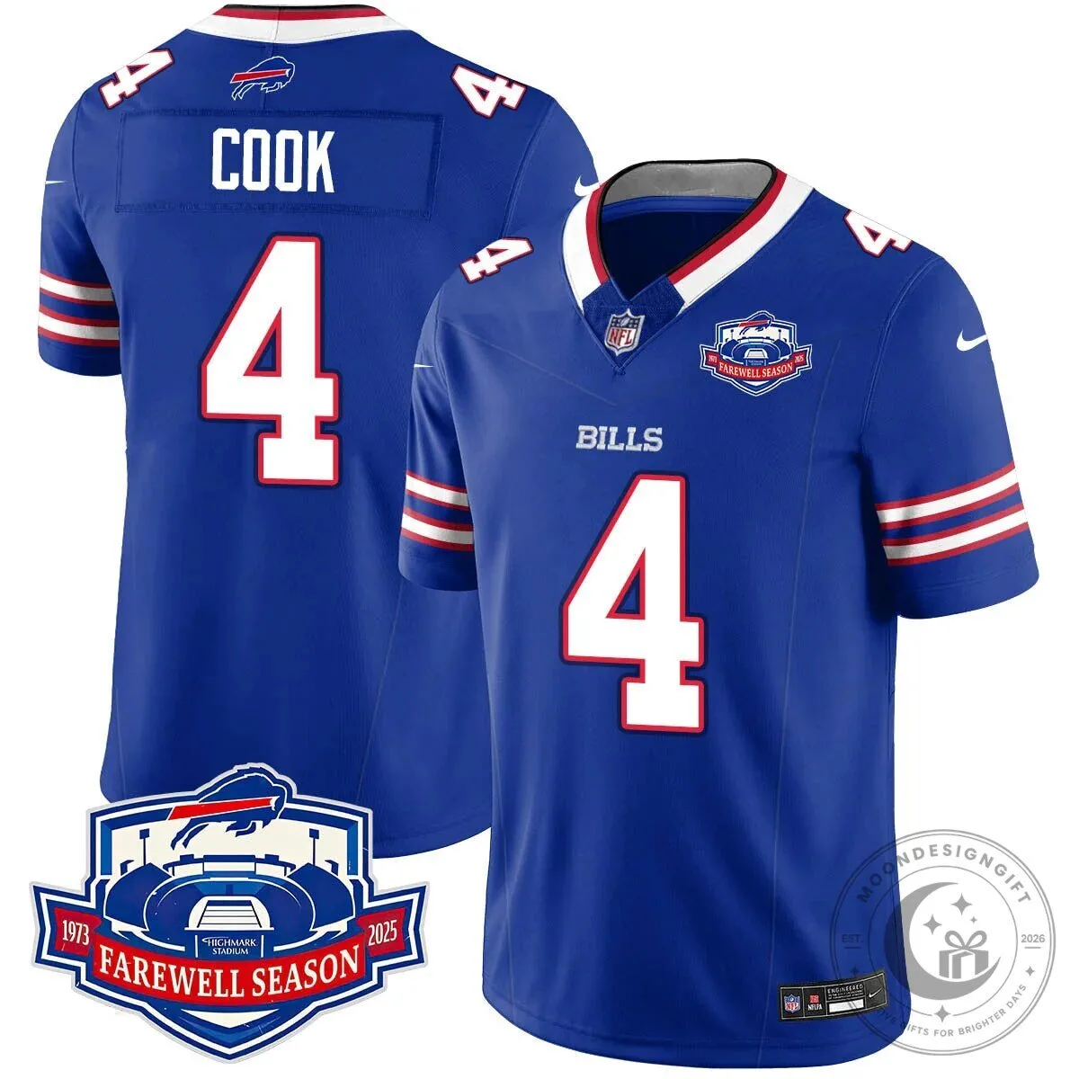 Highmark Stadium Farewell Season Buffalo Bills Cook Football Jersey