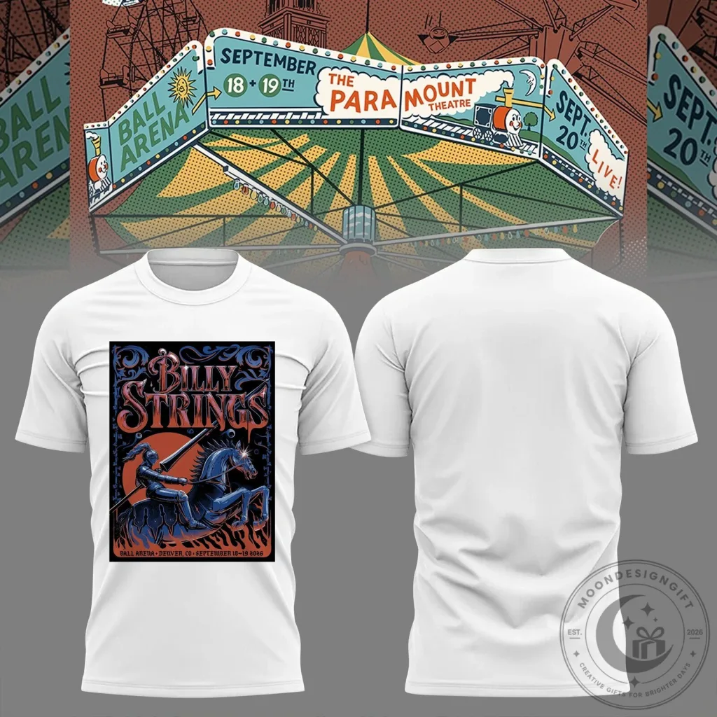 Billy Strings Ball Arena Denver Colorado September 2026 Concert Tour T-Shirt Billy Strings Ball Arena Denver Colorado September 2026 Concert Tour T-Shirt