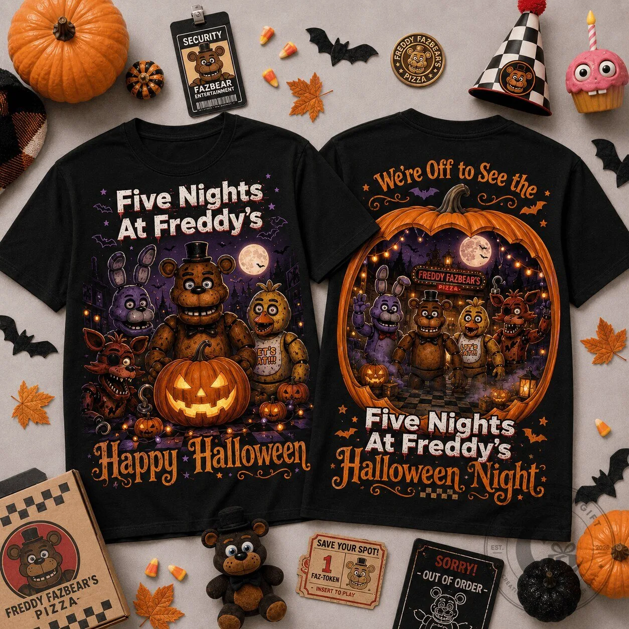 Five Nights At Freddy's Halloween Pumpkin T-Shirt