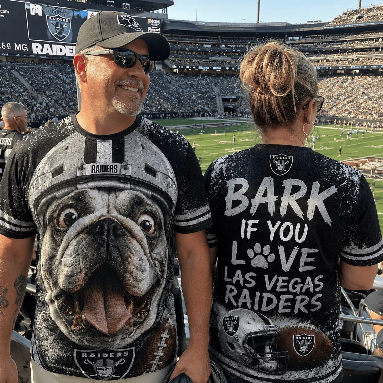 Las Vegas Raiders Football Bark If You Love Funny Pug Dog T-Shirt