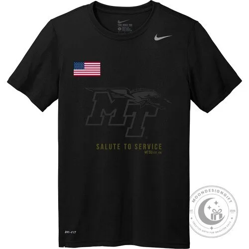 Middle Tennessee State University Salute To Service Black T-Shirt