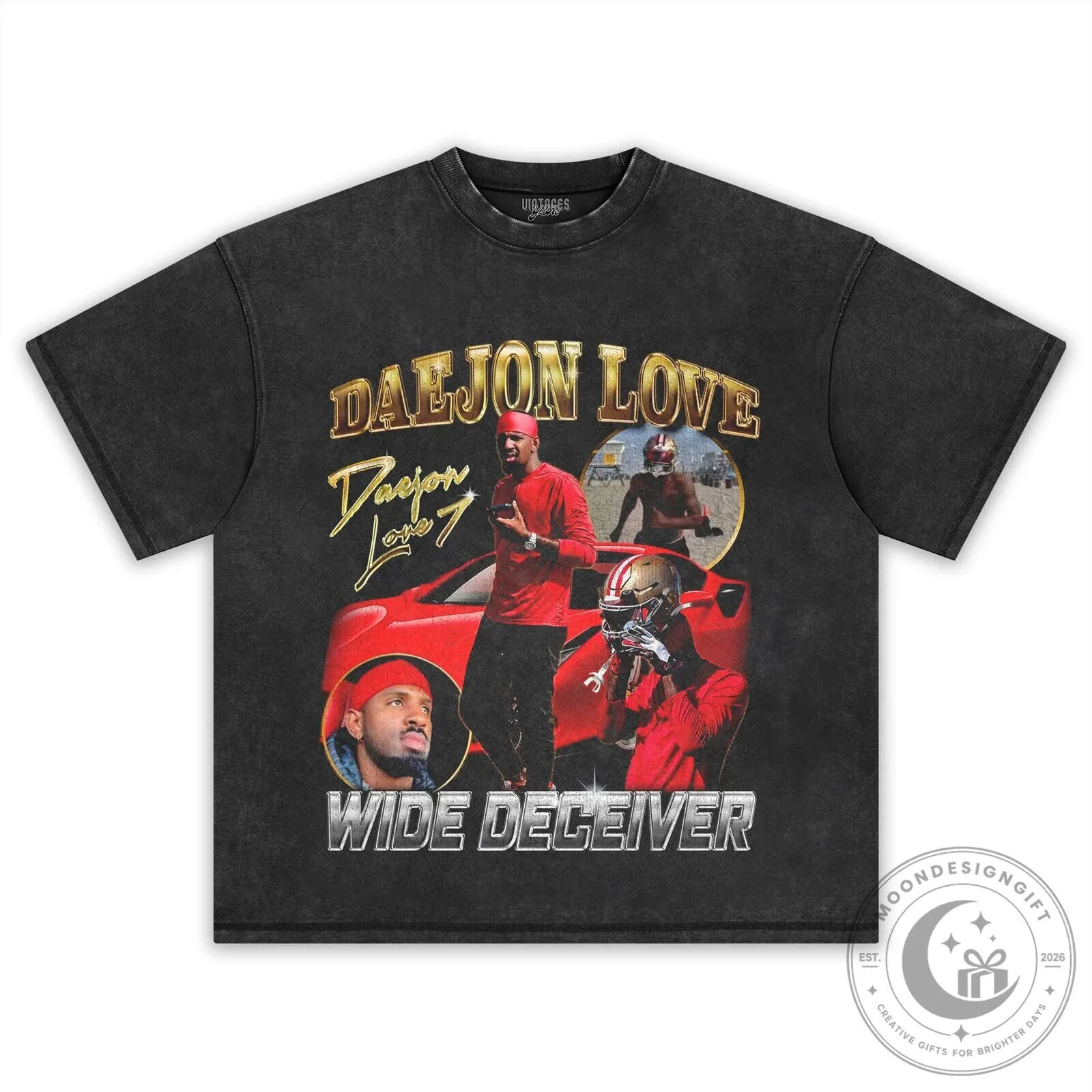 Daejon Love Wide Deceiver Football Player Vintage Style T-Shirt 16 Daejon Love Wide Deceiver Football Player Vintage Style T-Shirt