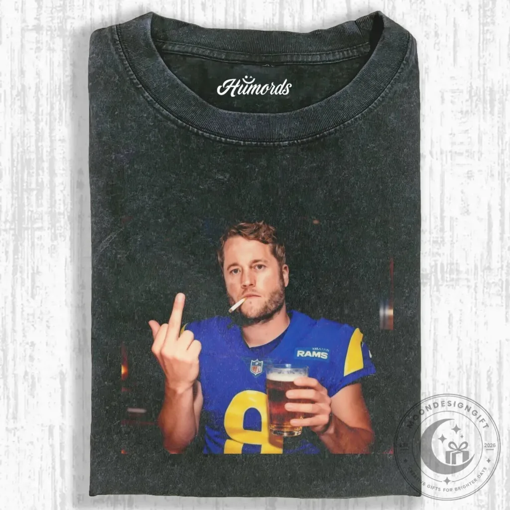 Matthew Stafford Smoking Middle Finger Funny Los Angeles Rams Football T-Shirt Matthew Stafford Smoking Middle Finger Funny Los Angeles Rams Football T-Shirt