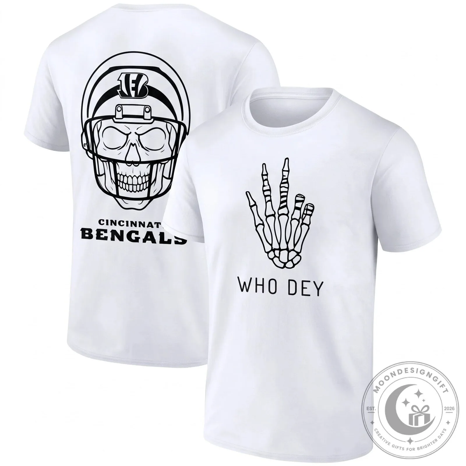 Cincinnati Bengals Halloween Skull Helmet Who Dey Skeleton Hand Black T-Shirt 13 Cincinnati Bengals Halloween Skull Helmet Who Dey Skeleton Hand Black T-Shirt