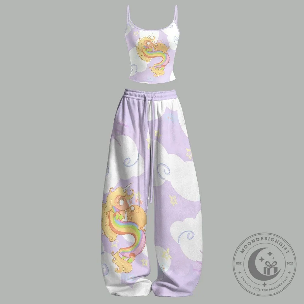 Adventure Time BMO and Jake the Dog Rainbow Clouds Two-Piece Pajama Set