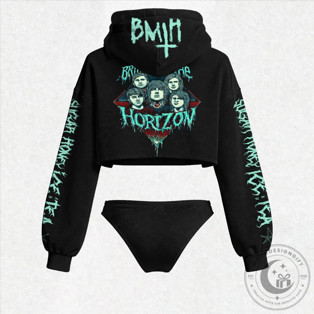 Bring Me The Horizon Band Cropped Hoodie Bring Me The Horizon Band Cropped Hoodie