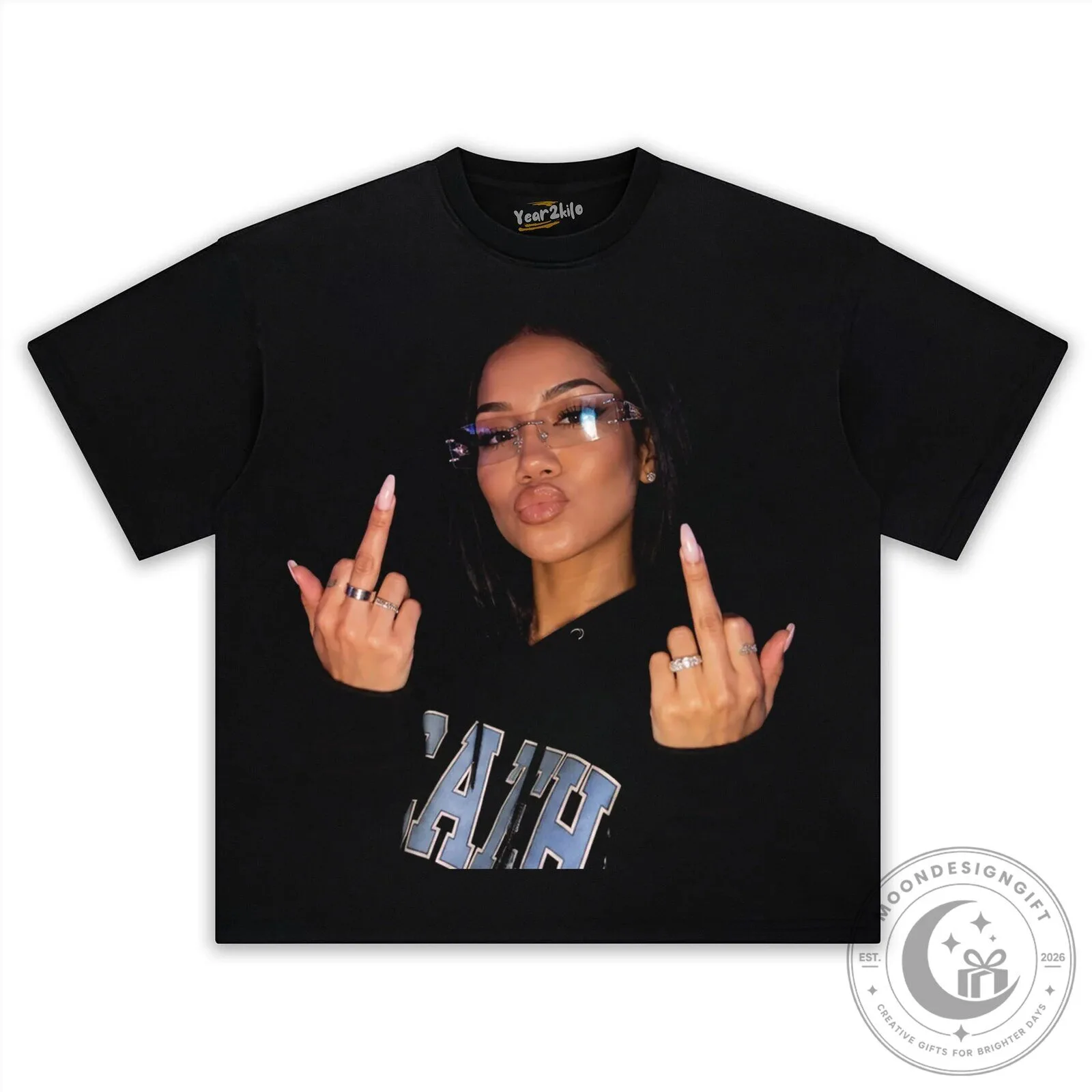 Jhené Aiko Middle Finger Graphic Washed Black T-Shirt 13 Jhené Aiko Middle Finger Graphic Washed Black T-Shirt