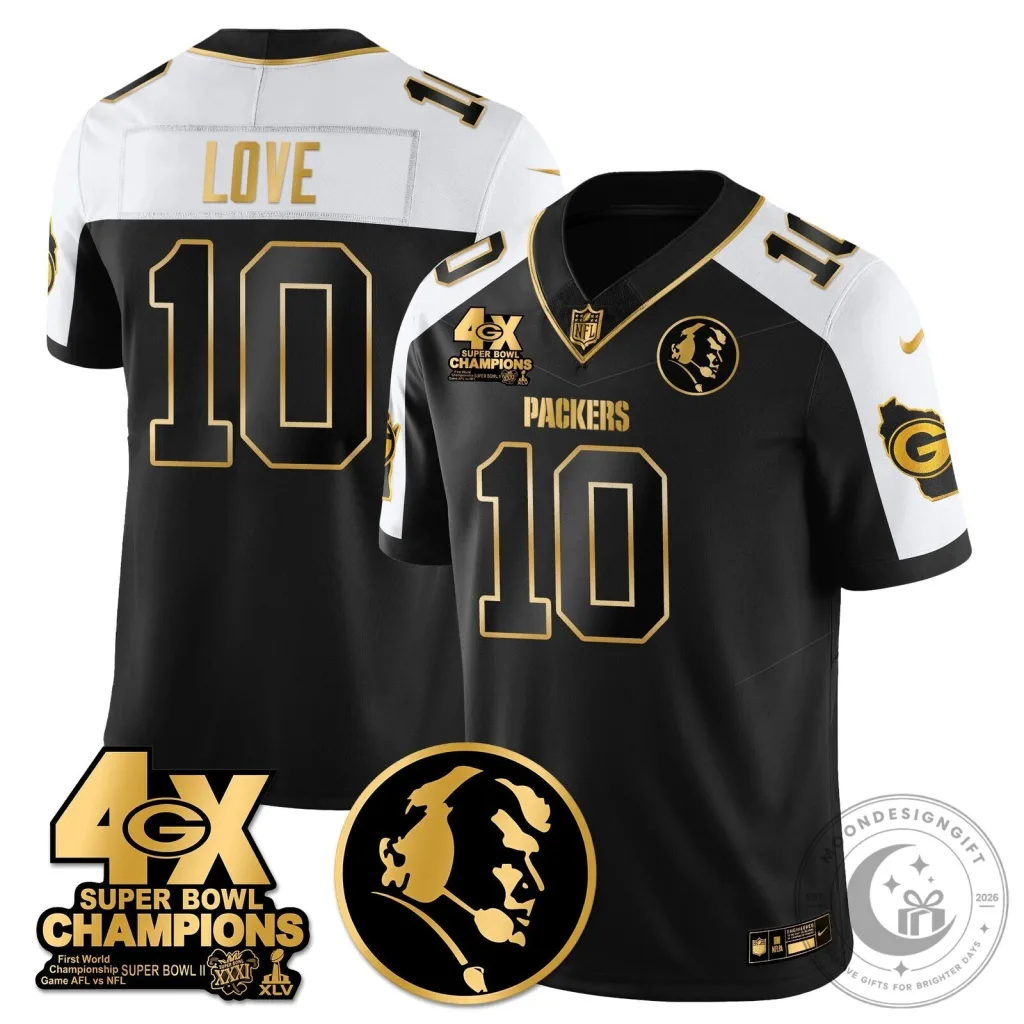 John Madden Green Bay Packers Super Bowl Champions Black Football Jersey John Madden Green Bay Packers Super Bowl Champions Black Football Jersey
