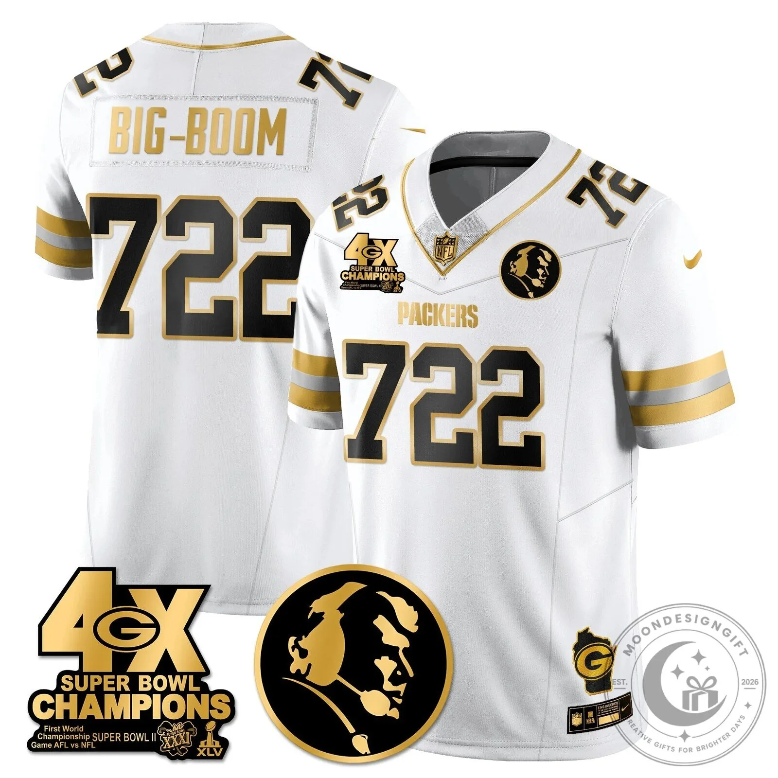 John Madden Green Bay Packers Super Bowl Champions Black Football Jersey 67 John Madden Green Bay Packers Super Bowl Champions Black Football Jersey