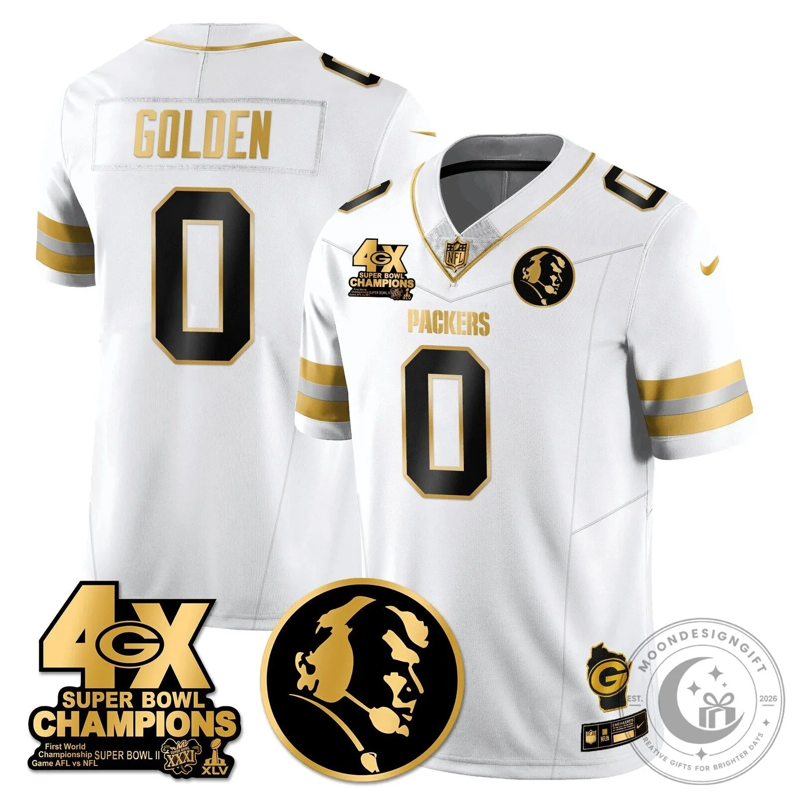 John Madden Green Bay Packers Super Bowl Champions Black Football Jersey 68 John Madden Green Bay Packers Super Bowl Champions Black Football Jersey