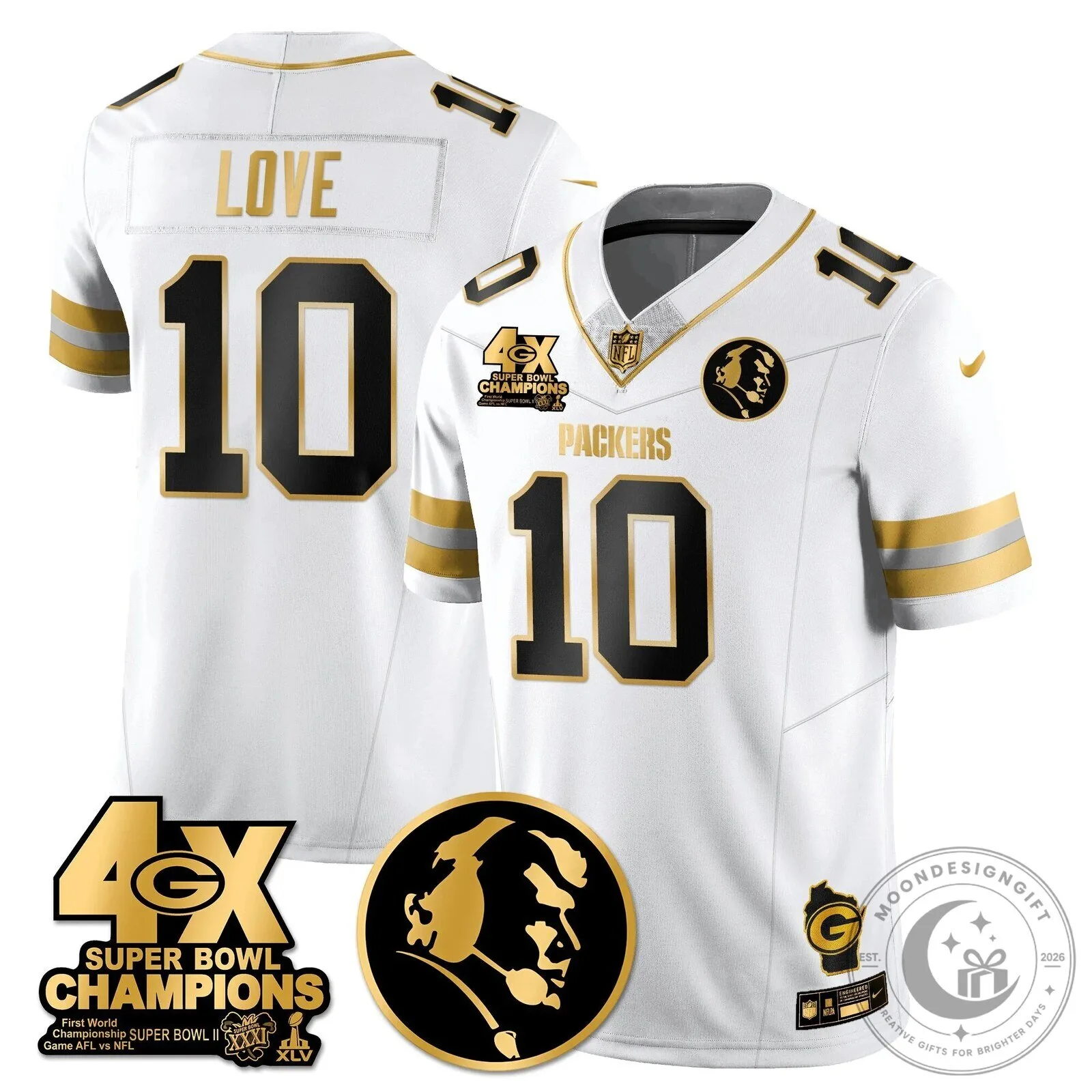 John Madden Green Bay Packers Super Bowl Champions Black Football Jersey 70 John Madden Green Bay Packers Super Bowl Champions Black Football Jersey