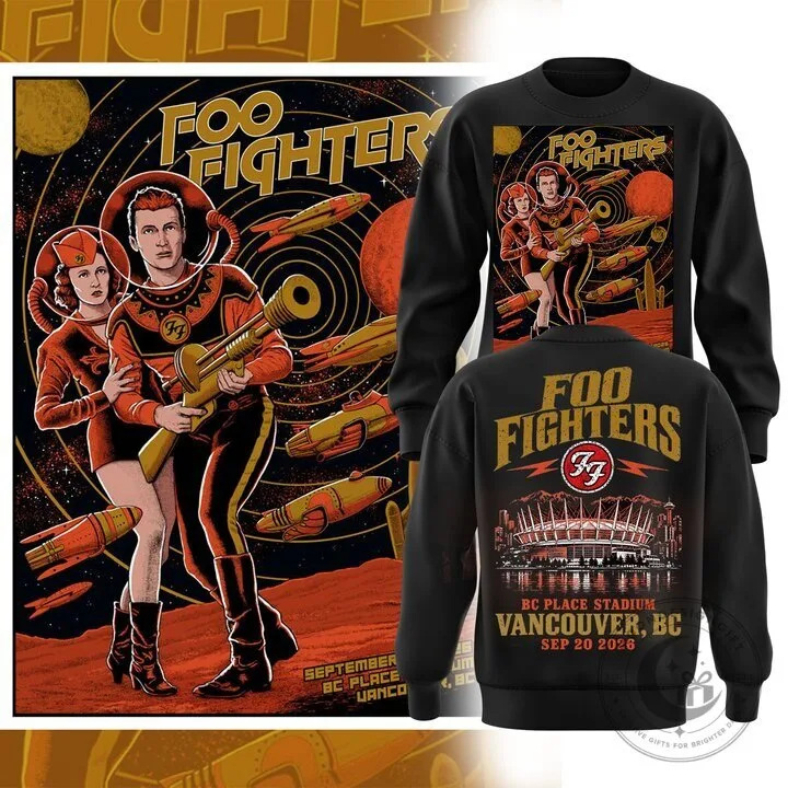 Foo Fighters BC Place Vancouver 2026 Tour Concert Graphic Sweatshirt