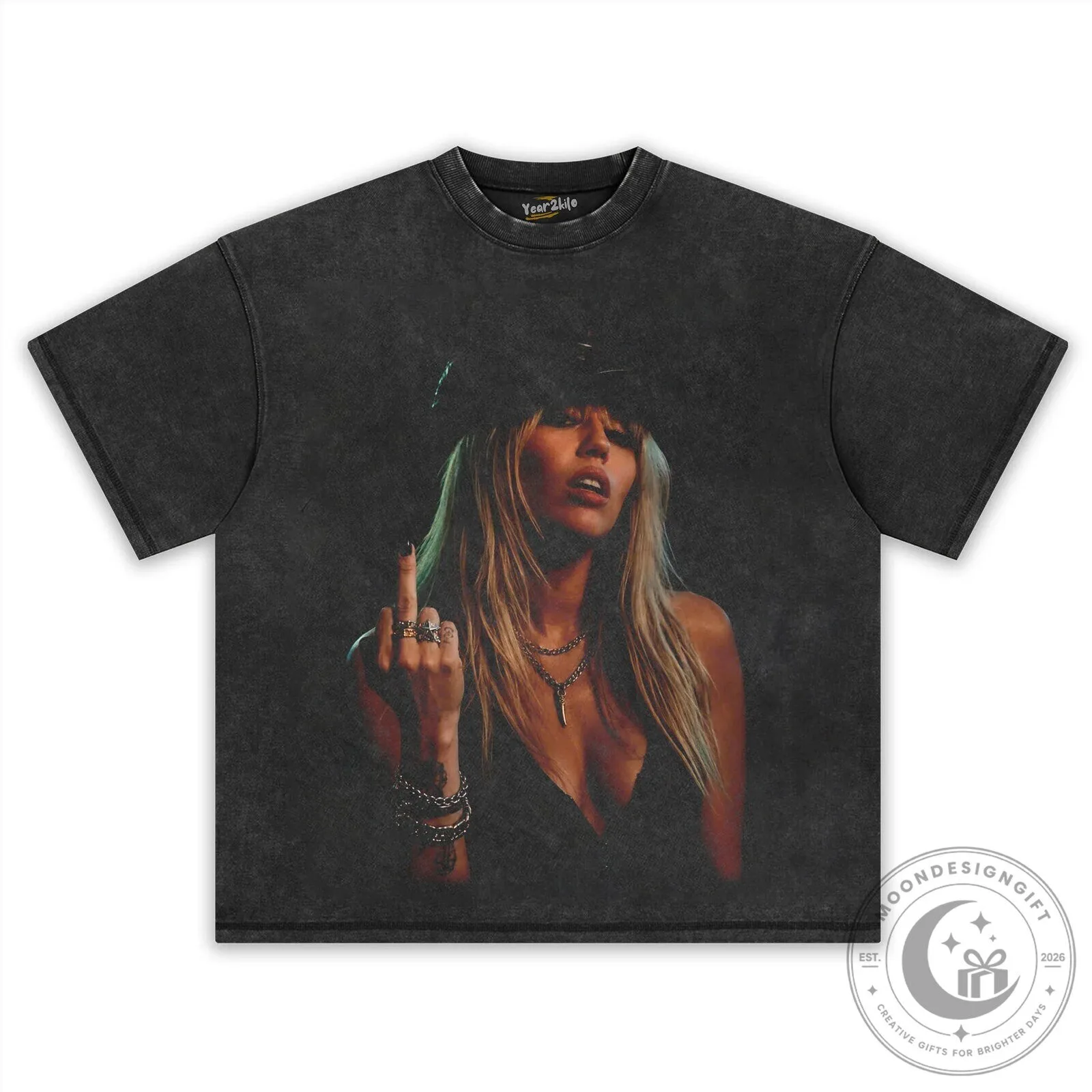 Miley Cyrus Middle Finger Concert Graphic Washed Black Oversized T-Shirt 14 Miley Cyrus Middle Finger Concert Graphic Washed Black Oversized T-Shirt