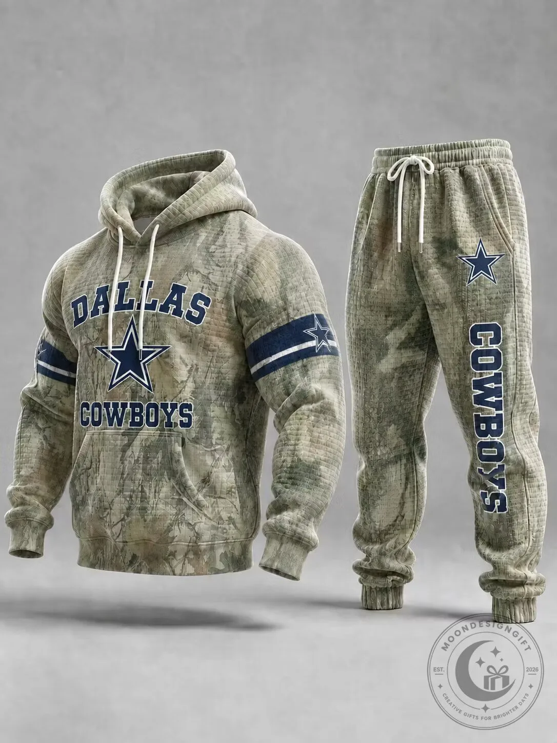 Dallas Cowboys Camouflage Print Hoodie and Sweatpants Tracksuit Set