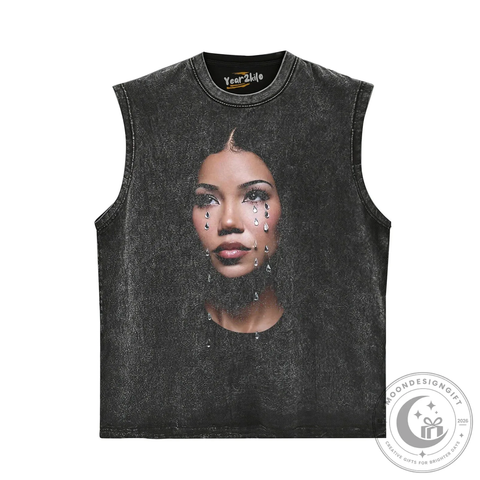 Jhene Aiko Westside Whimsy Portrait Graphic Print Washed Black T-Shirt 15 Jhene Aiko Westside Whimsy Portrait Graphic Print Washed Black T-Shirt