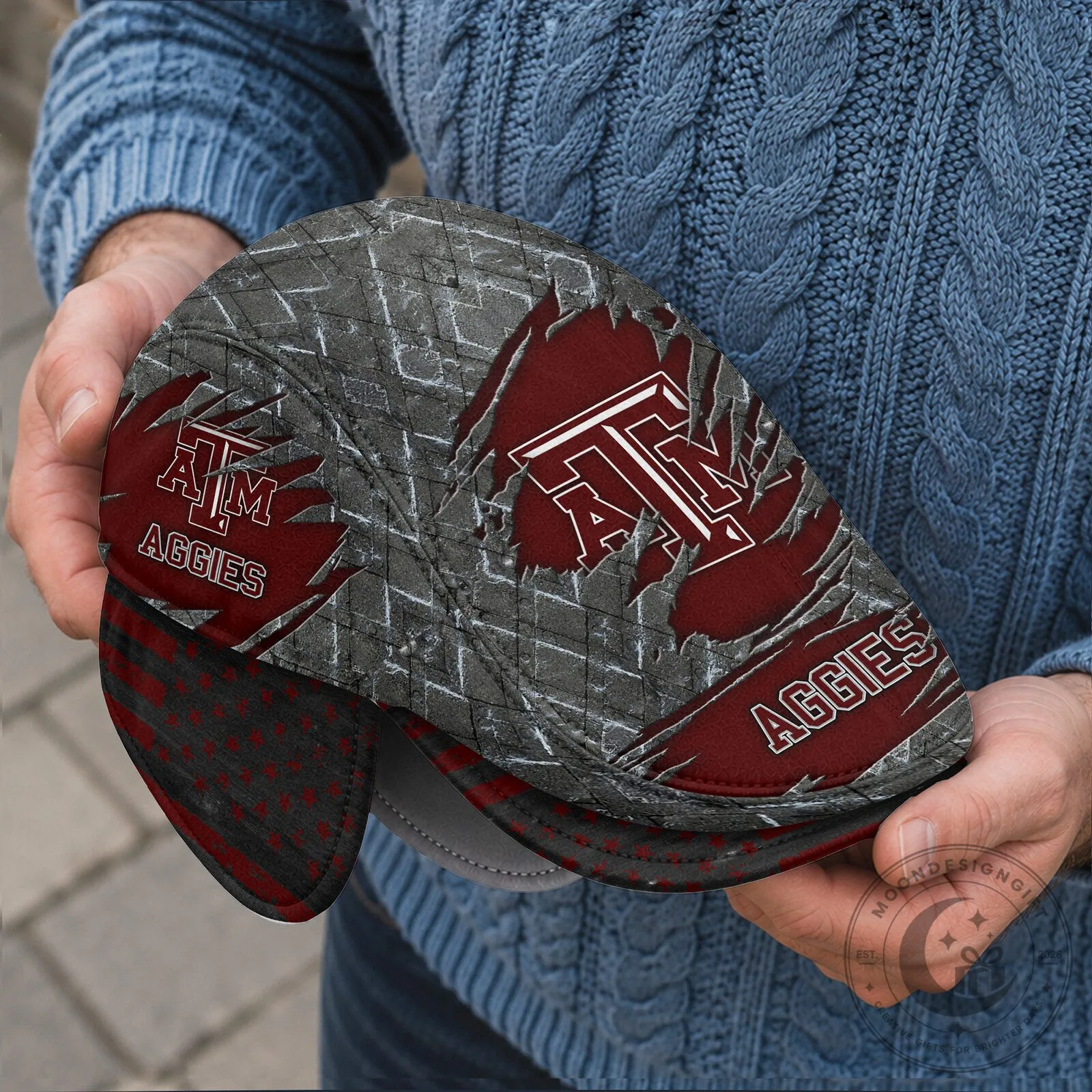 NCAA Flat Cap by Texas A&M Aggies Featuring Foldable Ear Flaps 10 NCAA Flat Cap by Texas A&M Aggies Featuring Foldable Ear Flaps