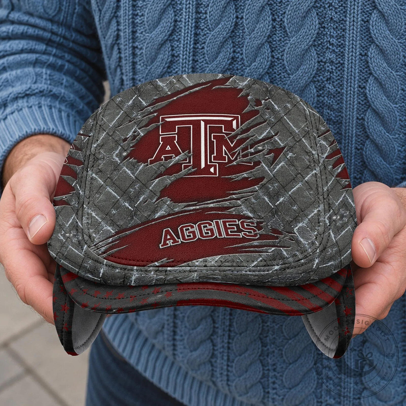 NCAA Flat Cap by Texas A&M Aggies Featuring Foldable Ear Flaps 11 NCAA Flat Cap by Texas A&M Aggies Featuring Foldable Ear Flaps