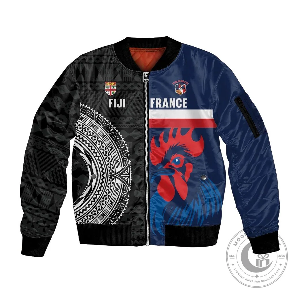 Flying Fijian and Les Bleus Rugby Bomber Jacket – Fiji vs France Edition