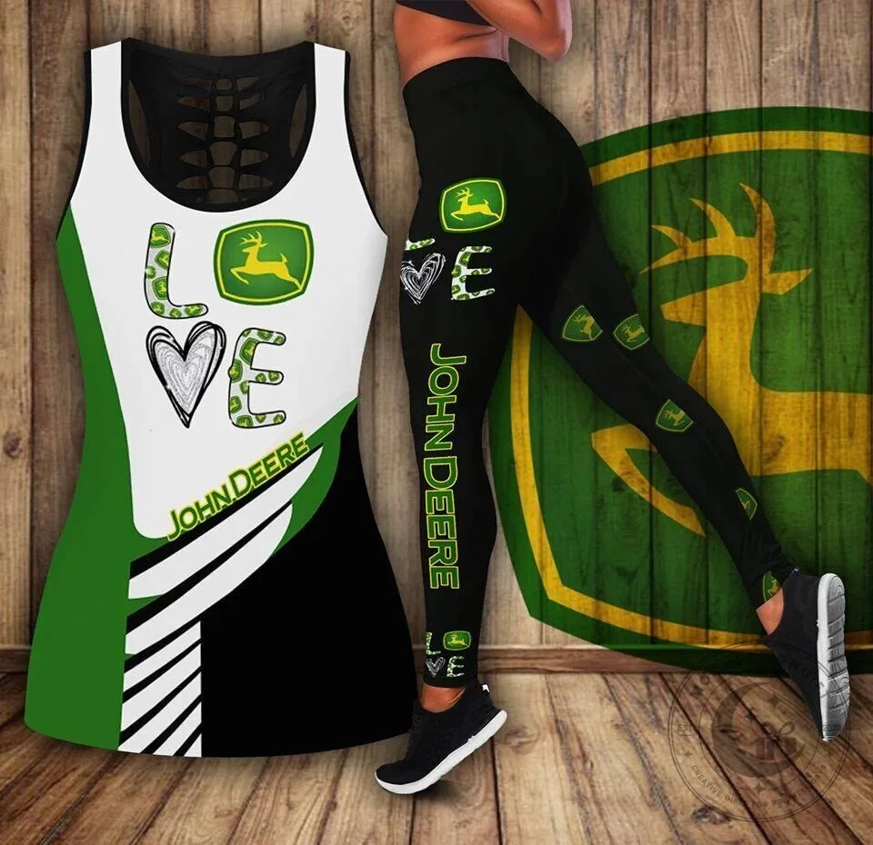 John Deere Love Logo Women's Tank Top and Leggings Set
