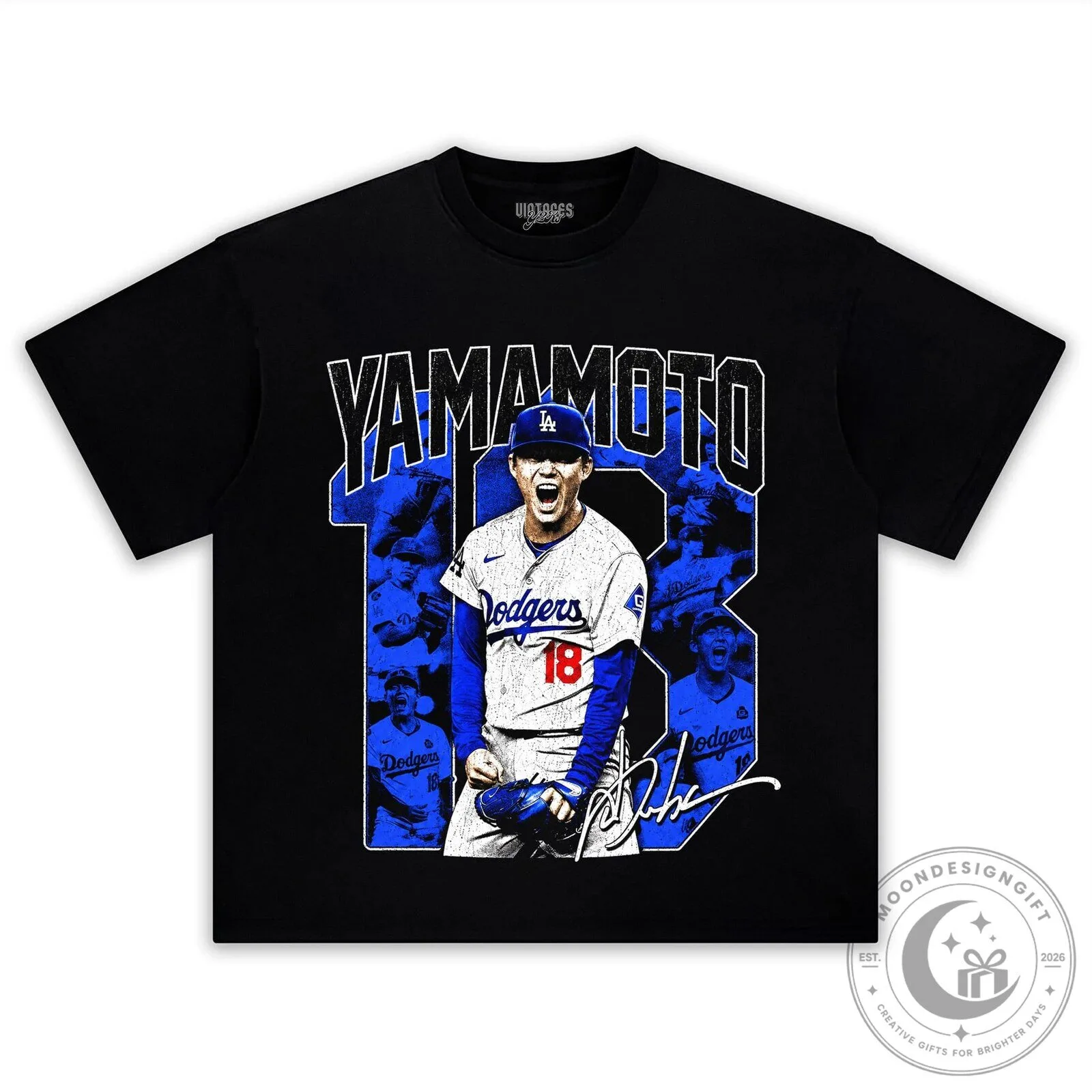 Vintage T-Shirt of Yoshinobu Yamamoto, Los Angeles Dodgers Baseball Player