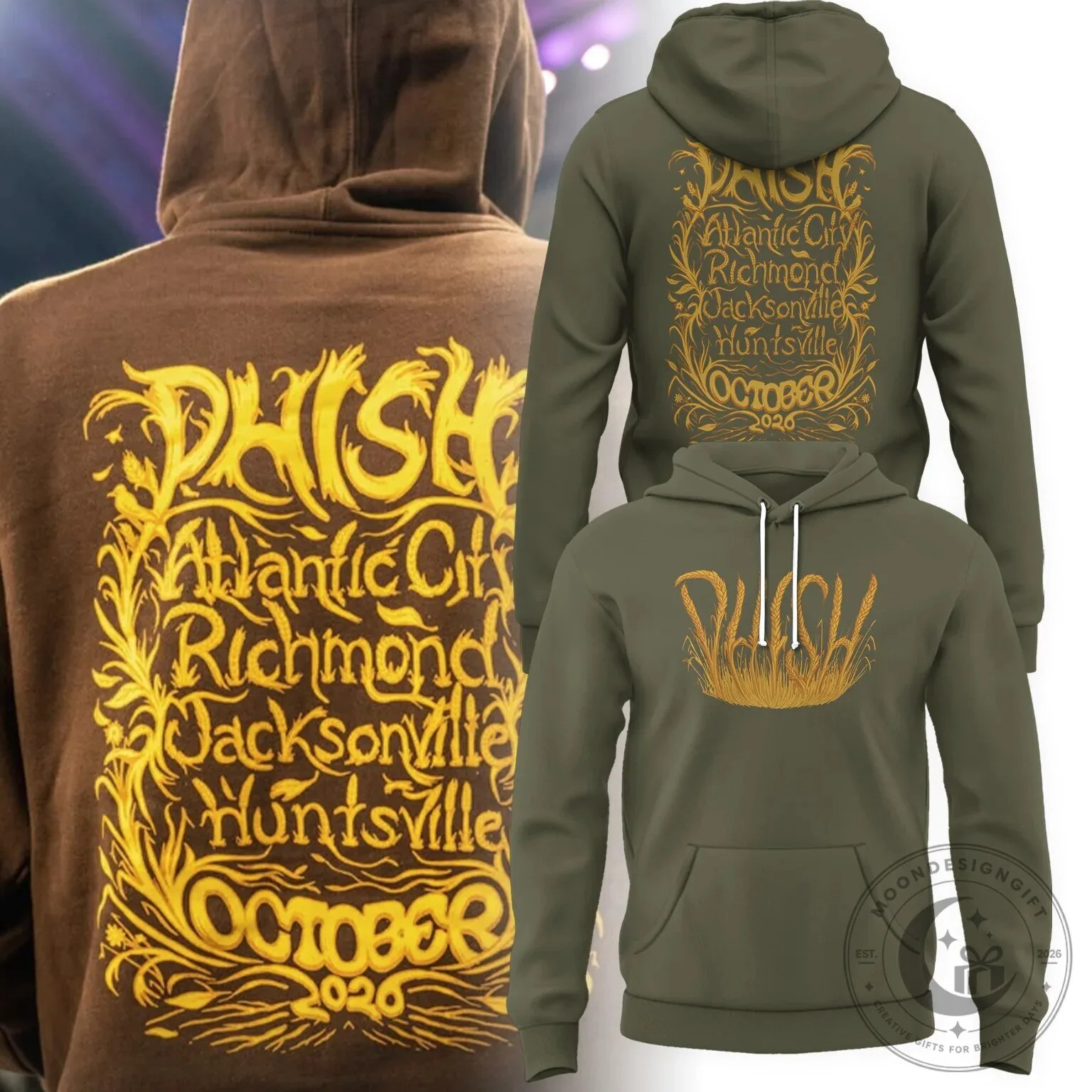 Phish Atlantic City Richmond Jacksonville Huntsville October 2026 Tour Hoodie
