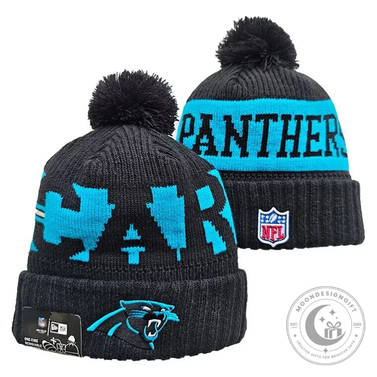 Carolina Panthers NFL Football Team Knit Beanie Winter Pom Hat