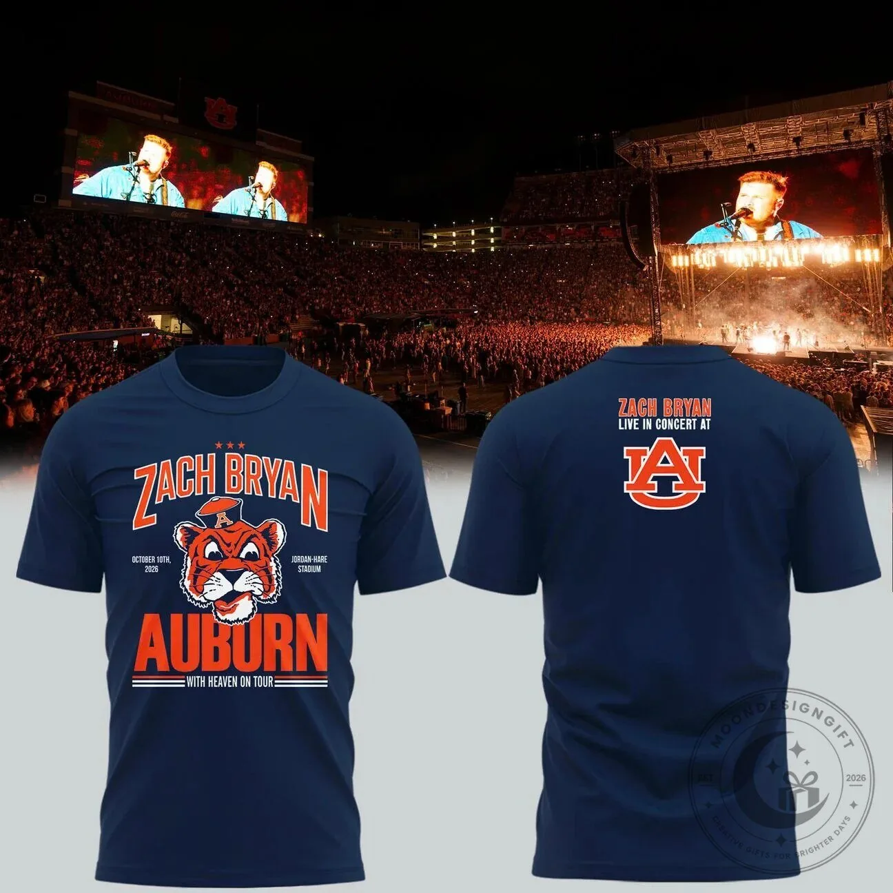 Zach Bryan Auburn Football Concert T-Shirt