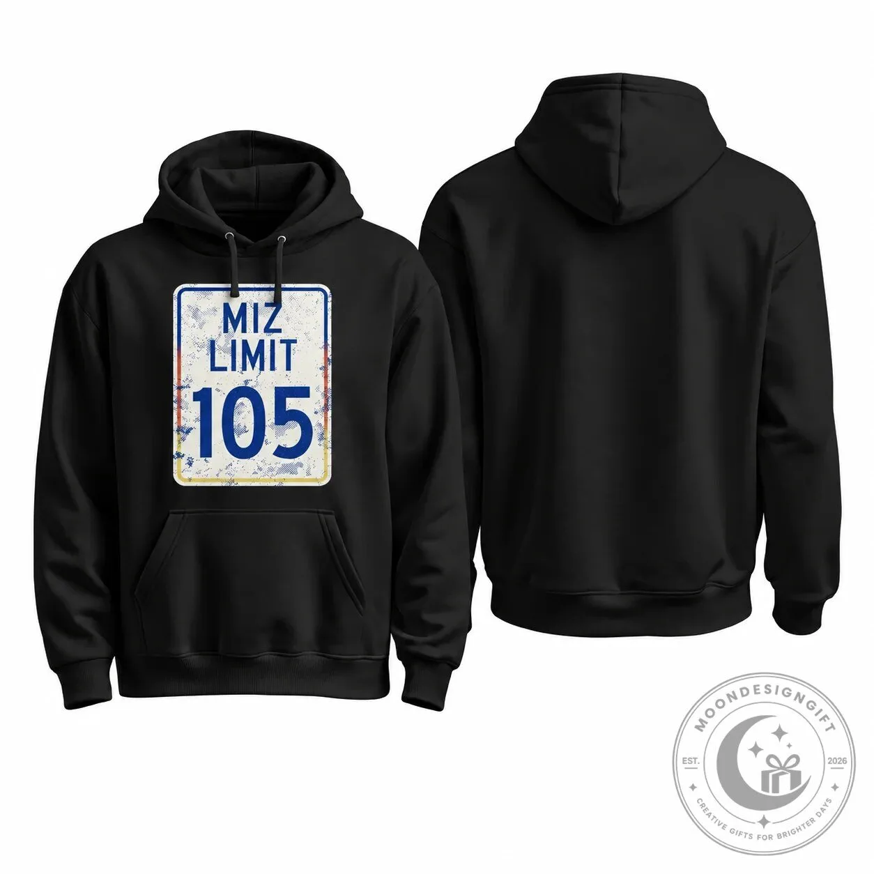 Missouri Limit 105 Distressed Road Sign Hoodie