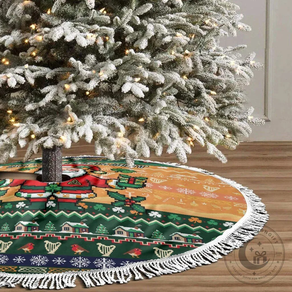 Irish Christmas Nollaig Shona Duit Santa Claus Tree Skirt 10 Irish Christmas Nollaig Shona Duit Santa Claus Tree Skirt