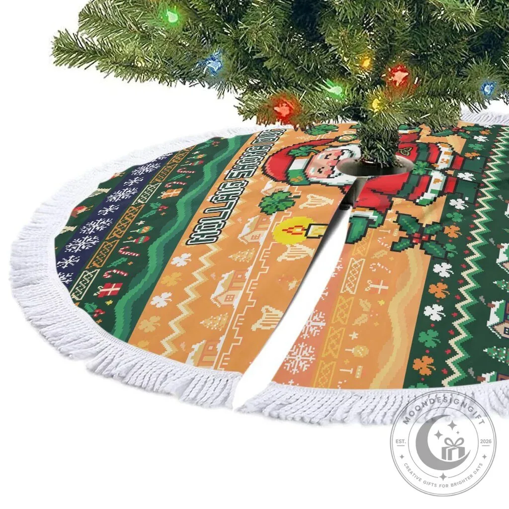 Irish Christmas Nollaig Shona Duit Santa Claus Tree Skirt 11 Irish Christmas Nollaig Shona Duit Santa Claus Tree Skirt