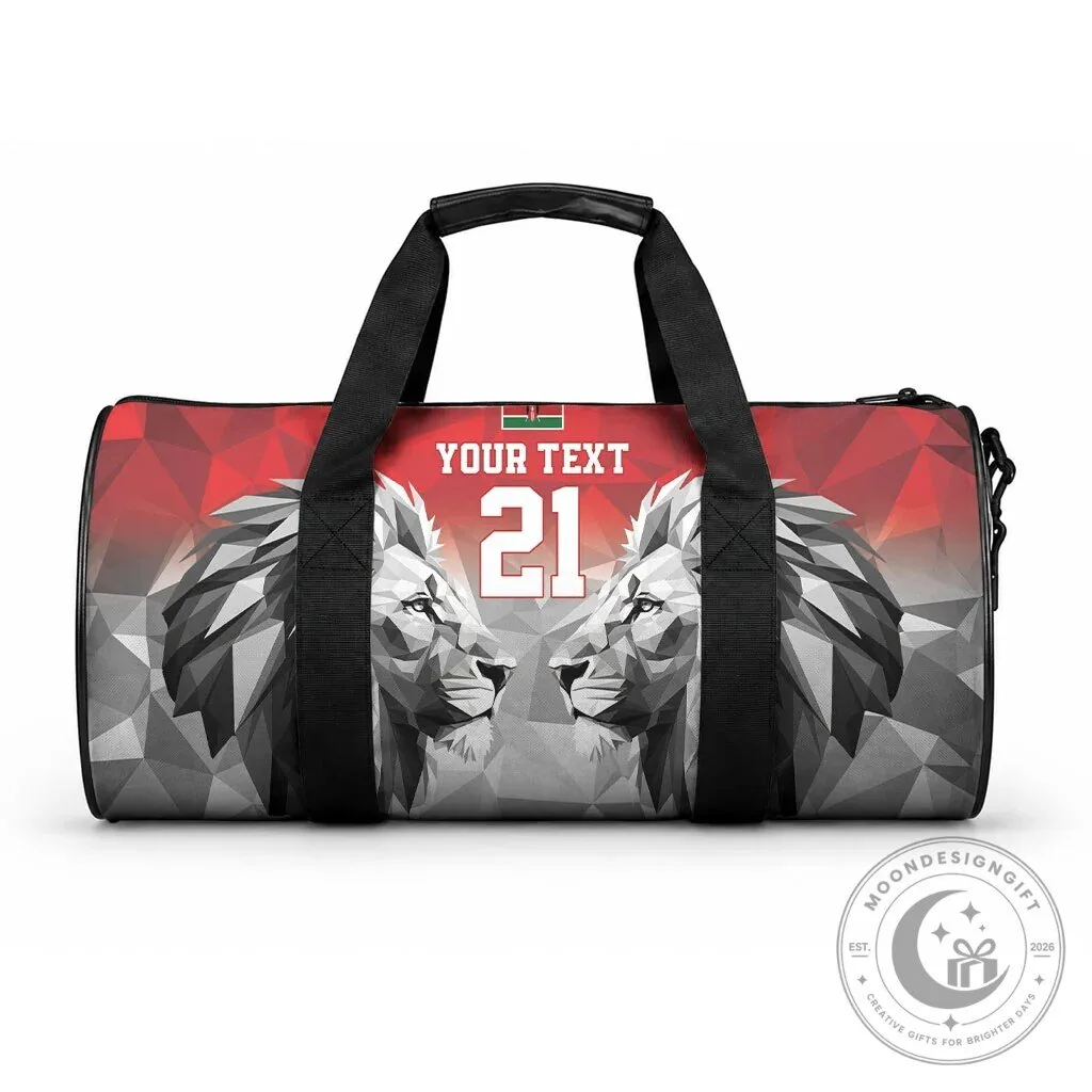 Kenya Rugby Africa Red Geometric Lion Duffle Bag 4 Kenya Rugby Africa Red Geometric Lion Duffle Bag