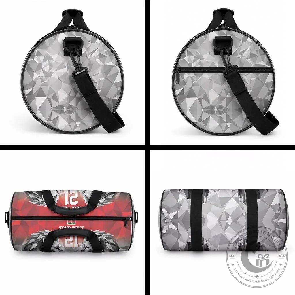 Kenya Rugby Africa Red Geometric Lion Duffle Bag 7 Kenya Rugby Africa Red Geometric Lion Duffle Bag