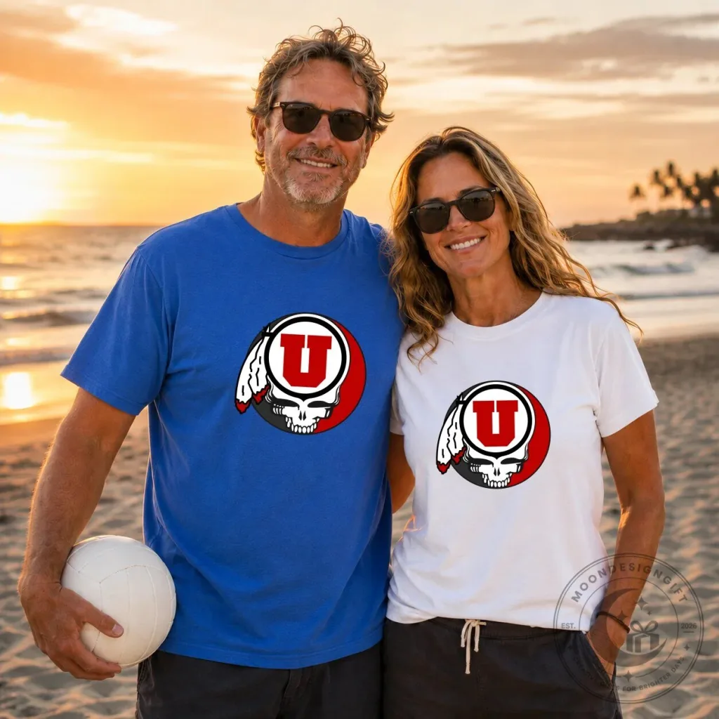 University of Utah Utes Grateful Dead Steal Your Face Skull T-Shirt University of Utah Utes Grateful Dead Steal Your Face Skull T-Shirt